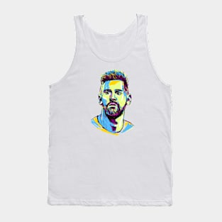 Messi drawing in blue and yellow Tank Top